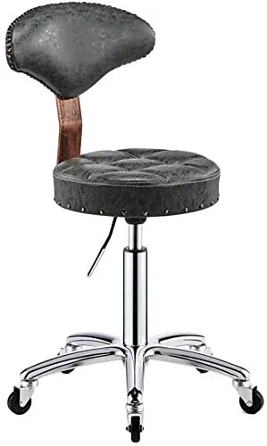 Sgabello Sedia Poggiapiedi Telaio Bar Stool Metallo con Schienale Impermeabile Addensare Girevole Sgabello Rotella Univers...