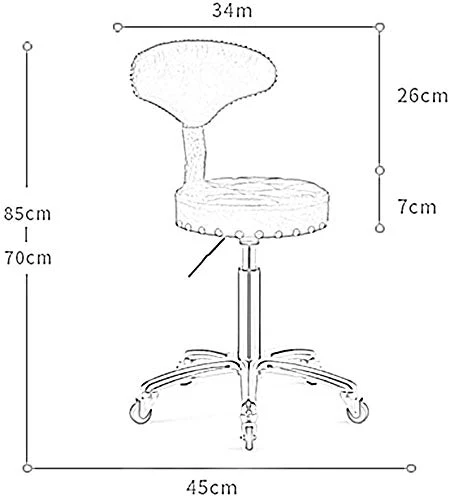 Sgabello Sedia Poggiapiedi Telaio Bar Stool Metallo con Schienale Impermeabile Addensare Girevole Sgabello Rotella Univers...