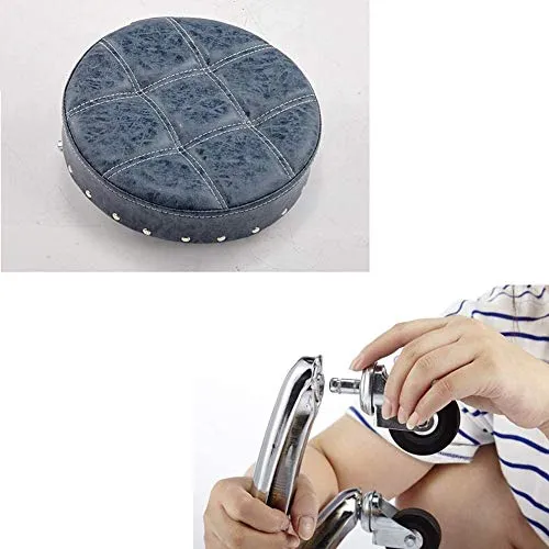 Sgabello Sedia Poggiapiedi Telaio Bar Stool Metallo con Schienale Impermeabile Addensare Girevole Sgabello Rotella Univers...