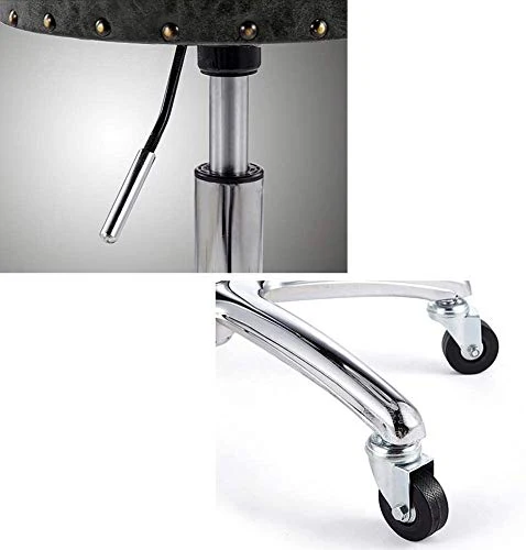 Sgabello Sedia Poggiapiedi Telaio Bar Stool Metallo con Schienale Impermeabile Addensare Girevole Sgabello Rotella Univers...