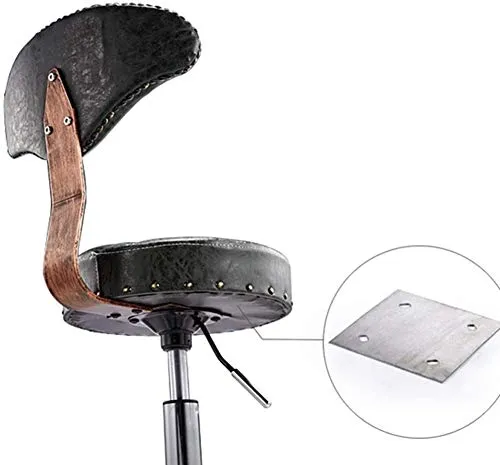 Sgabello Sedia Poggiapiedi Telaio Bar Stool Metallo con Schienale Impermeabile Addensare Girevole Sgabello Rotella Univers...