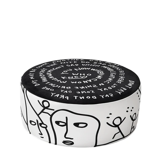 Eclipse Etching Pouf L • Shantell Martin Qeeboo