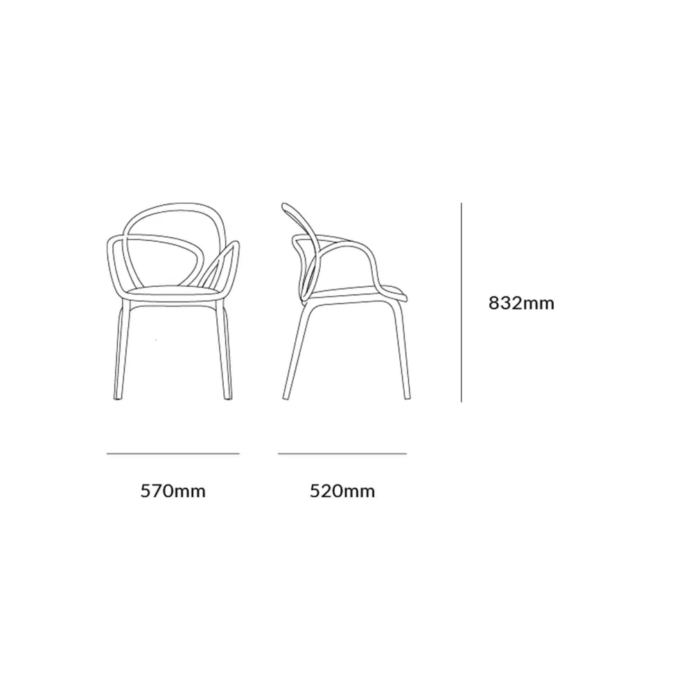 Loop Chair senza cuscino, Set di 2 pezzi White Qeeboo