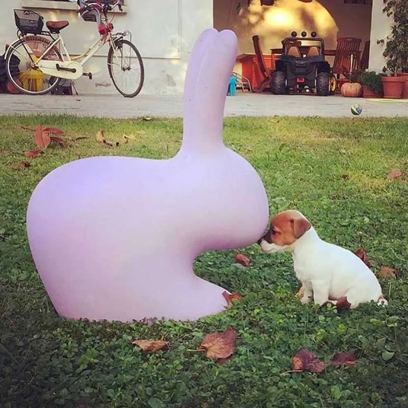 Qeeboo Sedia Rabbit Chair Grigio Chiaro