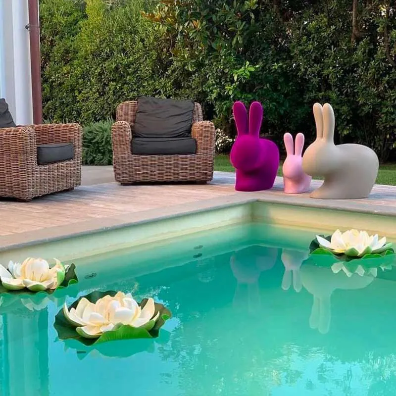 Qeeboo Sedia Rabbit Chair Grigio Chiaro