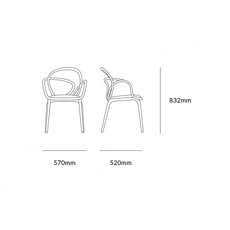 Qeeboo set 2 sedie Loop Chair Black