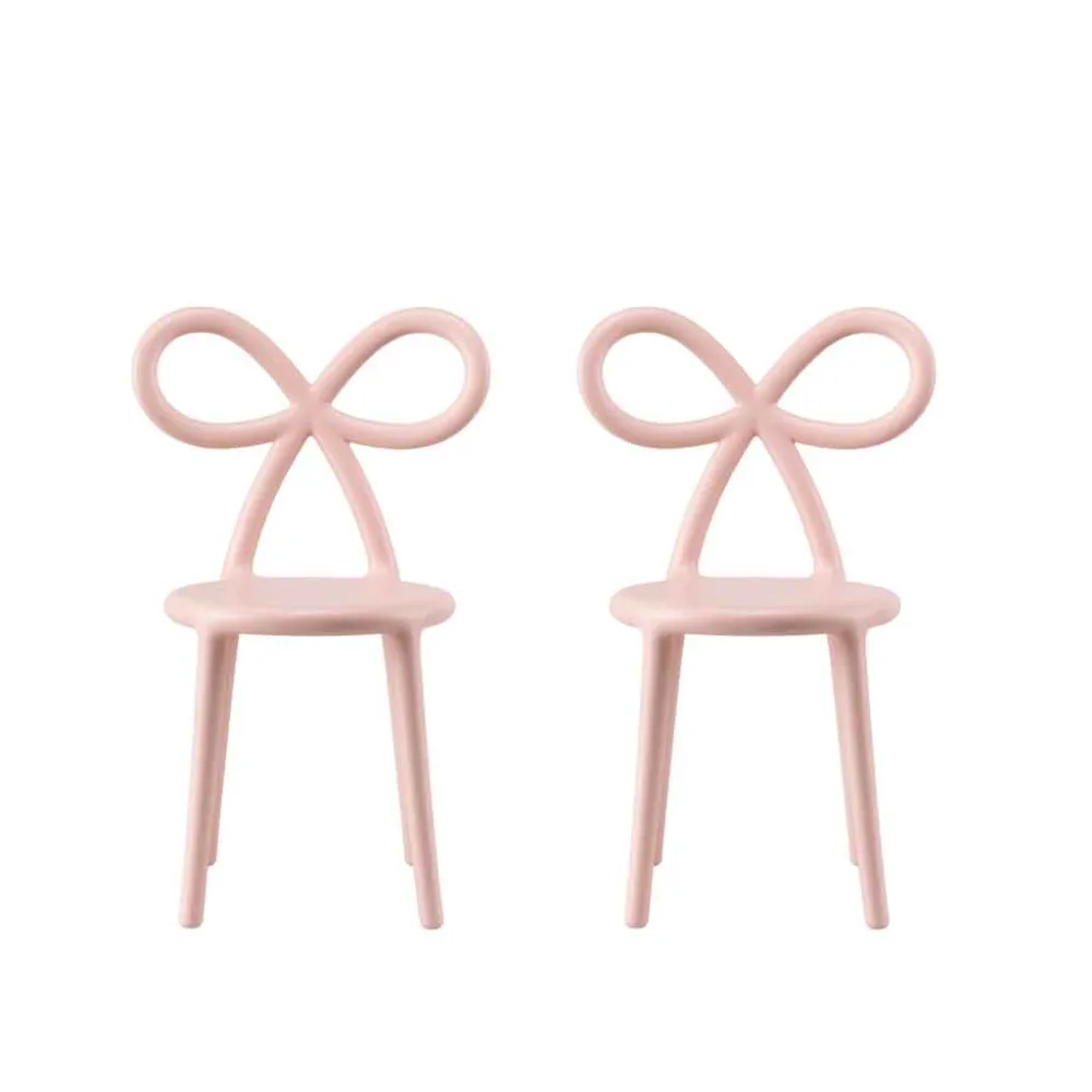 Qeeboo Set 2 sedie Ribbon Chair Baby Rosa