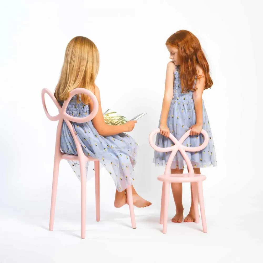 Qeeboo Set 2 sedie Ribbon Chair Baby Rosa