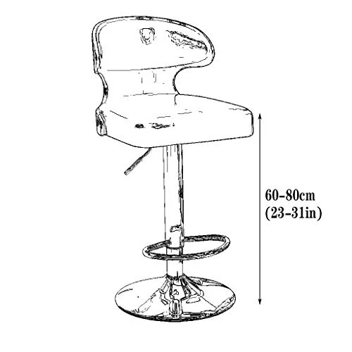 QHW Sgabello da Bar Girevole 360 °, Sgabello da Bar con Schienale Legno massello, Superficie del Sedile Cotone, Adatto per...