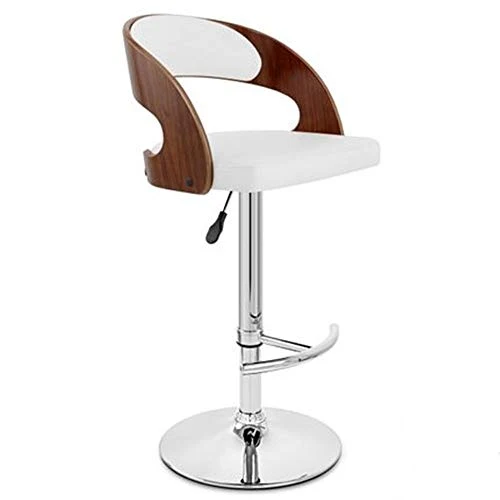 QinWenYan Sgabelli da Bar Moderna Sedia da Bar Acciaio Inossidabile Semplice con Cuscino Pelle Stile Nordico 360 ° Bar Sed...