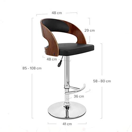 QinWenYan Sgabelli da Bar Moderna Sedia da Bar Acciaio Inossidabile Semplice con Cuscino Pelle Stile Nordico 360 ° Bar Sed...