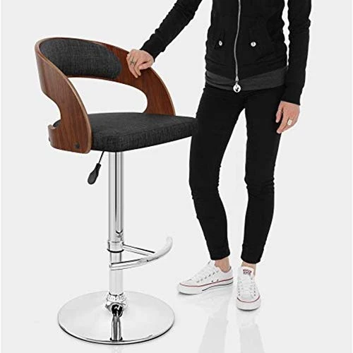 QinWenYan Sgabelli da Bar Moderna Sedia da Bar Acciaio Inossidabile Semplice con Cuscino Pelle Stile Nordico 360 ° Bar Sed...