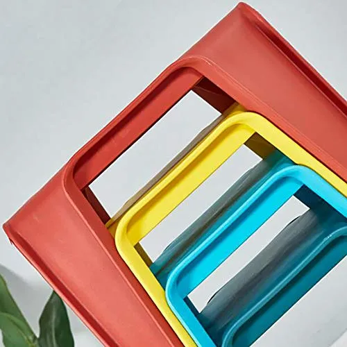 QTQHOME Interna All'Aperto Impilabile Sgabelli Altezza Contatore,Multiuso Aula Plastica Sgabello per Posti Sedere Flessibi...