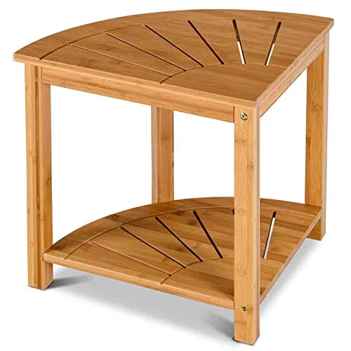 QWET Sgabello da Bagno bambù, Salva Spazio per Organizzare Sgabello per Bambini Legno, Adatto per Bagno, Passaggio D'Ingre...