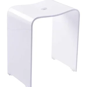 RIDDER Trendy - Sgabello da Bagno Acrilico, Colore: Bianco 40 x 47 x 27,5 cm