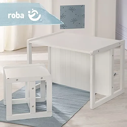 Roba Sgabello per Bambini Stile Country, Utilizzabile, Girandolo, su Varie Posizioni e Quindi 3 Diverse Altezze di Seduta,...