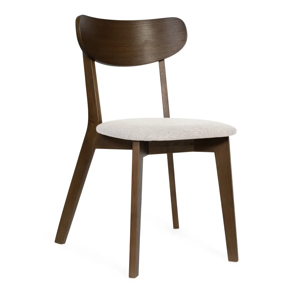 Rory sedia da pranzo – Sedia legno di rovere affumicato con seduta imbottita