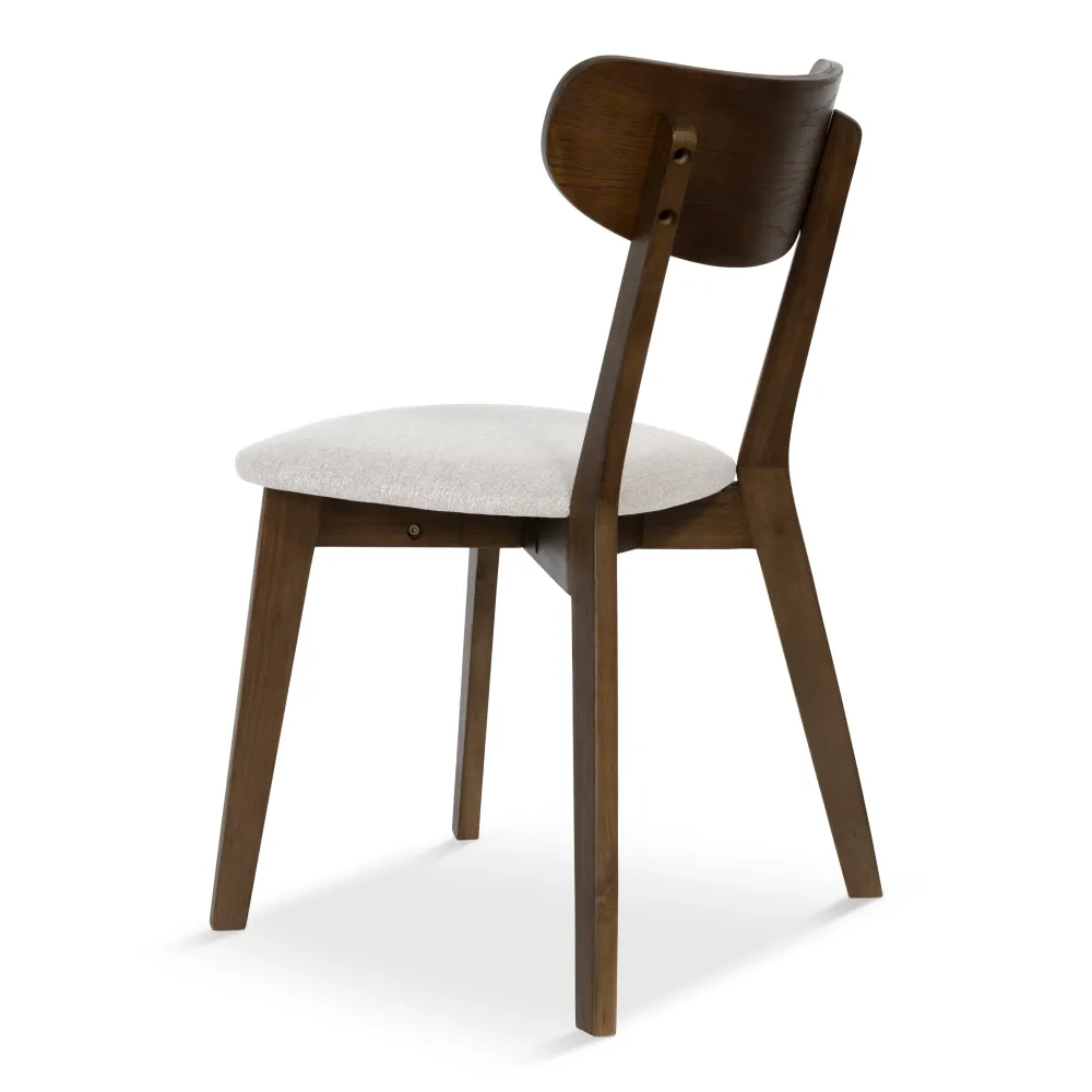 Rory sedia da pranzo – Sedia legno di rovere affumicato con seduta imbottita