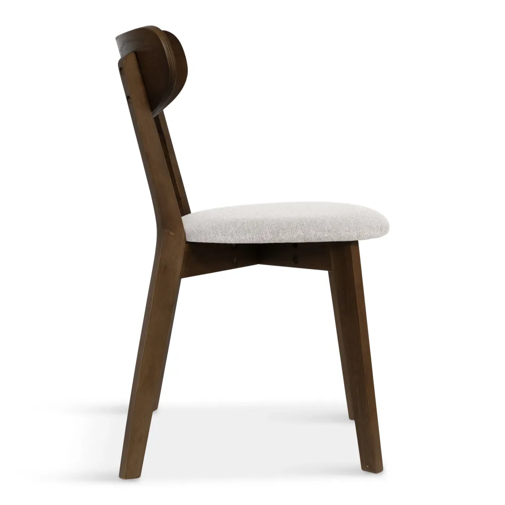 Rory sedia da pranzo – Sedia legno di rovere affumicato con seduta imbottita