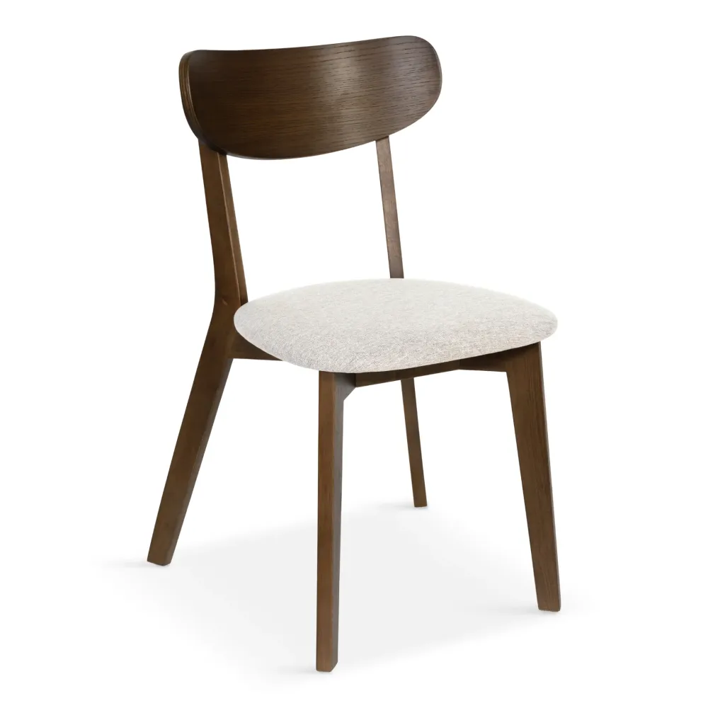 Rory sedia da pranzo – Sedia legno di rovere affumicato con seduta imbottita
