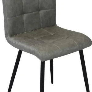 ROSA - sedia imbottita per sala da pranzo ecopelle cm 47,5 x 59 x 81 h Grigio Milani Home