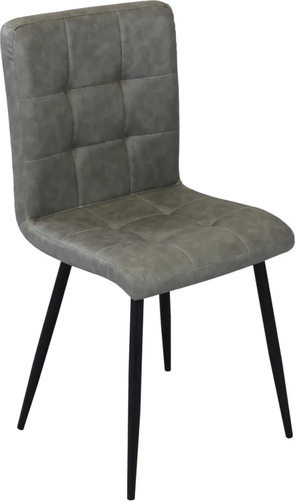 ROSA - sedia imbottita per sala da pranzo ecopelle cm 47,5 x 59 x 81 h Grigio Milani Home