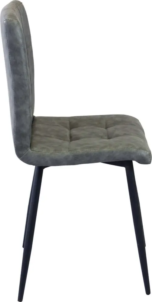 ROSA - sedia imbottita per sala da pranzo ecopelle cm 47,5 x 59 x 81 h Grigio Milani Home