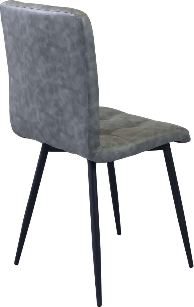 ROSA - sedia imbottita per sala da pranzo ecopelle cm 47,5 x 59 x 81 h Grigio Milani Home