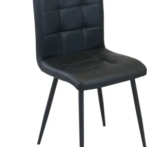 ROSA - sedia imbottita per sala da pranzo ecopelle cm 47,5 x 59 x 81 h Nero Milani Home