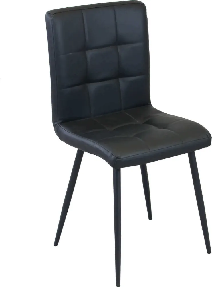 ROSA - sedia imbottita per sala da pranzo ecopelle cm 47,5 x 59 x 81 h Nero Milani Home