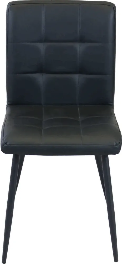 ROSA - sedia imbottita per sala da pranzo ecopelle cm 47,5 x 59 x 81 h Nero Milani Home