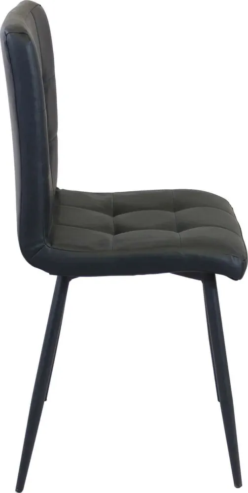 ROSA - sedia imbottita per sala da pranzo ecopelle cm 47,5 x 59 x 81 h Nero Milani Home