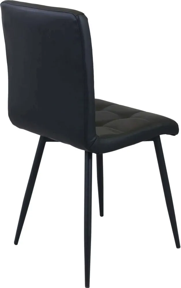 ROSA - sedia imbottita per sala da pranzo ecopelle cm 47,5 x 59 x 81 h Nero Milani Home