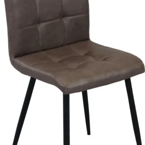 ROSA - sedia imbottita per sala da pranzo ecopelle cm 47,5 x 59 x 81 h Marrone Milani Home