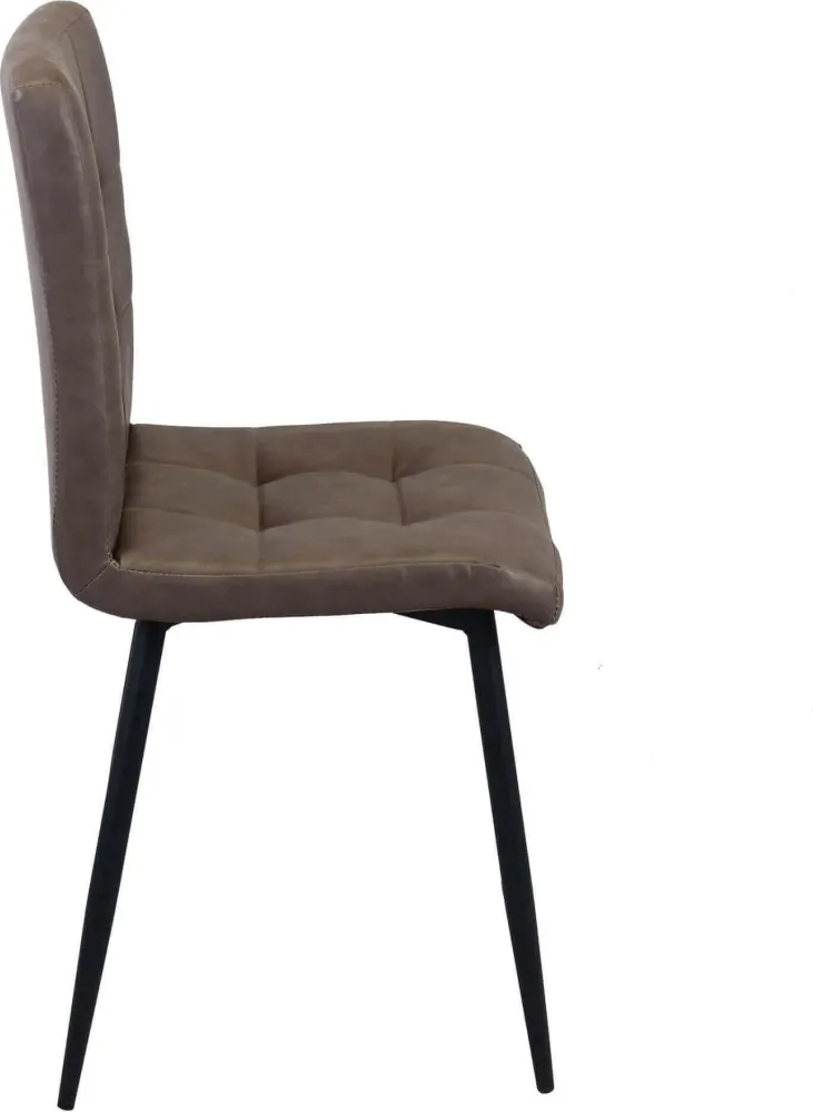 ROSA - sedia imbottita per sala da pranzo ecopelle cm 47,5 x 59 x 81 h Marrone Milani Home