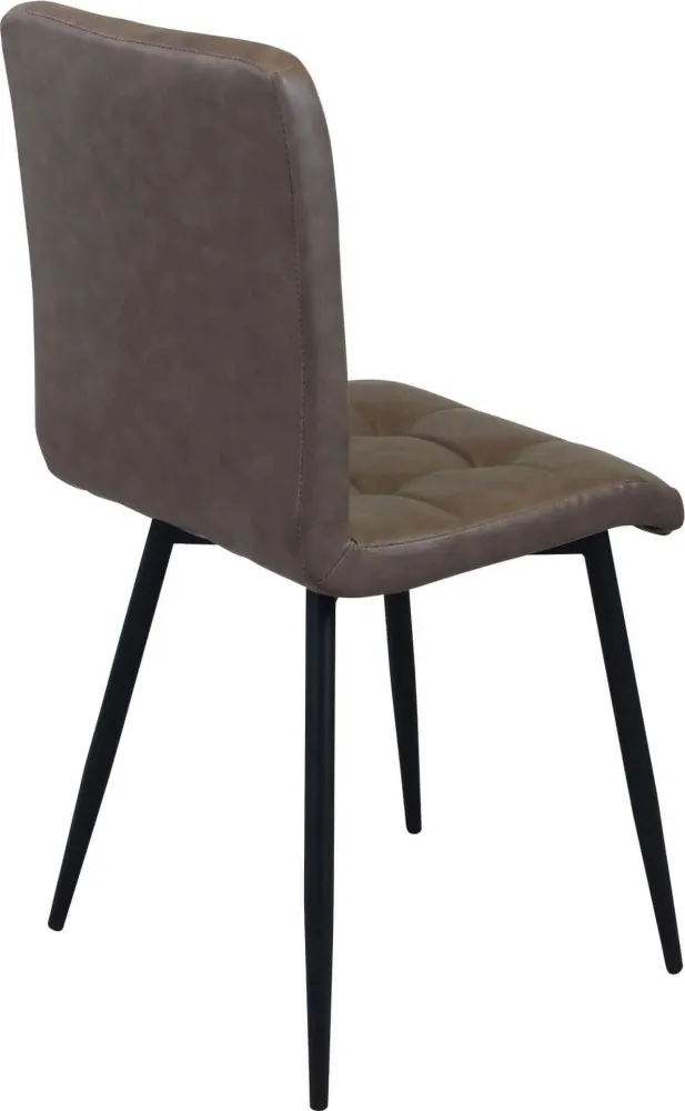 ROSA - sedia imbottita per sala da pranzo ecopelle cm 47,5 x 59 x 81 h Marrone Milani Home