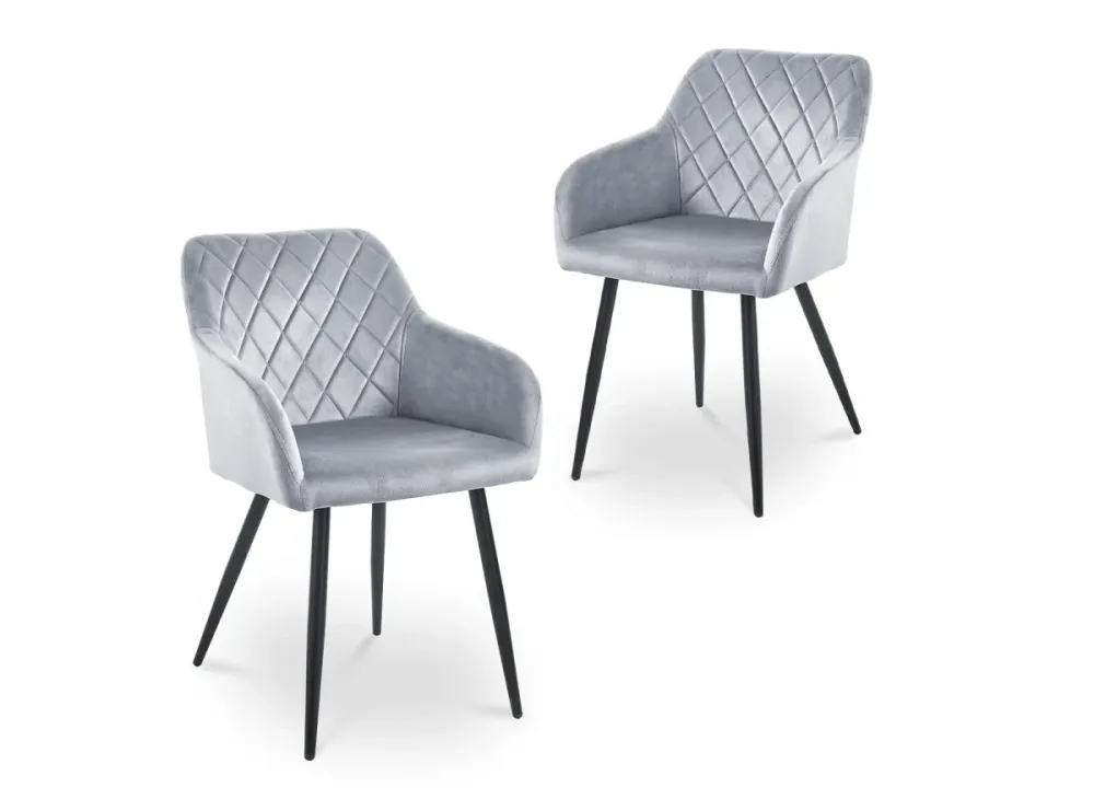 Set di 2 sedie con braccioli velluto grigio KANA SALEMUT