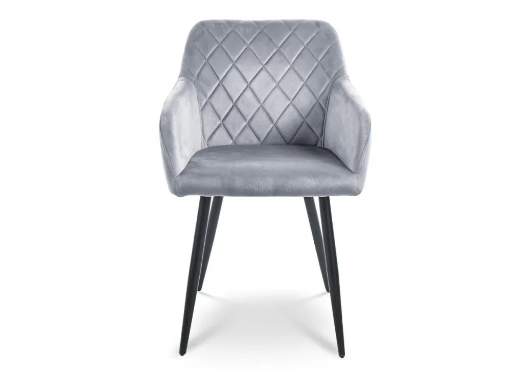 Set di 2 sedie con braccioli velluto grigio KANA SALEMUT