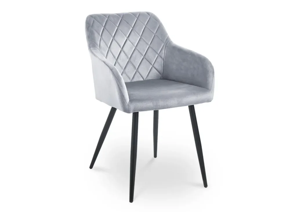 Set di 2 sedie con braccioli velluto grigio KANA SALEMUT