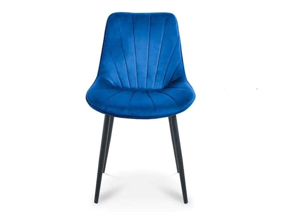 Set di 4 sedie di design velluto blu ELOVA SALEMUT