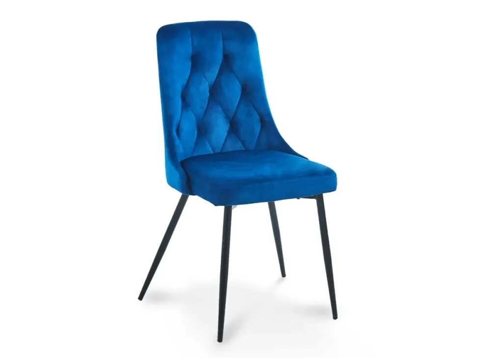 Set di 4 sedie di design velluto blu OLVEA SALEMUT
