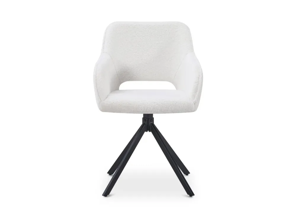 Set di 2 sedie girevoli di design tessuto French terry bianco ecrù CIEL SALEMUT