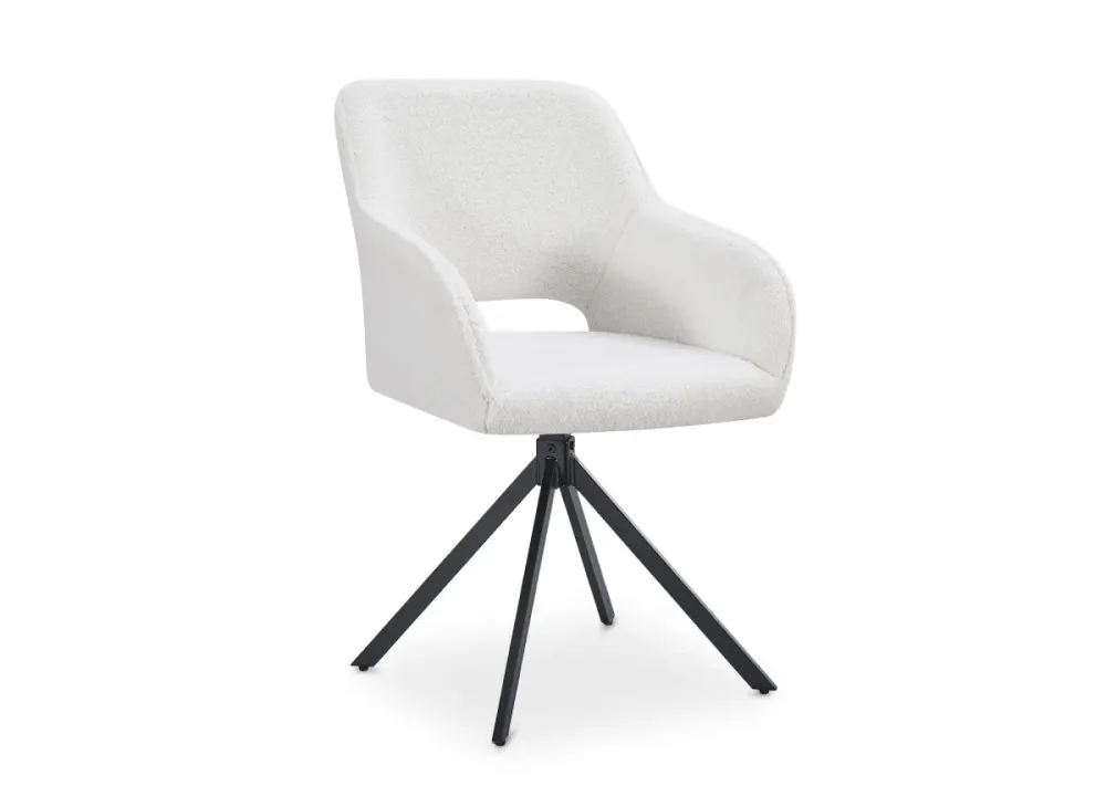 Set di 2 sedie girevoli di design tessuto French terry bianco ecrù CIEL SALEMUT