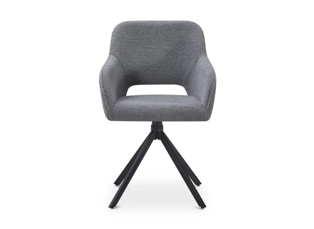 Set di 2 sedie girevoli di design tessuto spugna CIEL grigio SALEMUT