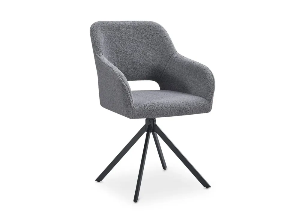 Set di 2 sedie girevoli di design tessuto spugna CIEL grigio SALEMUT