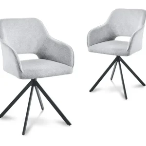 Set di 2 sedie girevoli di design velluto grigio chiaro CIEL SALEMUT
