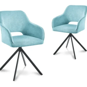 Set di 2 sedie girevoli di design velluto verde acqua CIEL SALEMUT