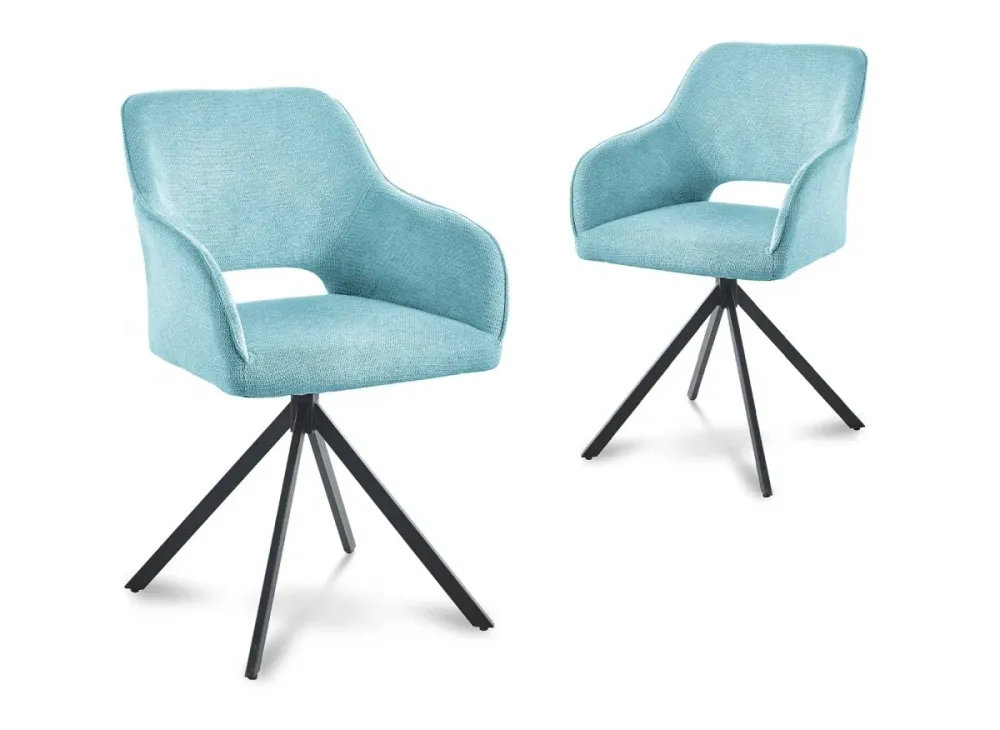 Set di 2 sedie girevoli di design velluto verde acqua CIEL SALEMUT