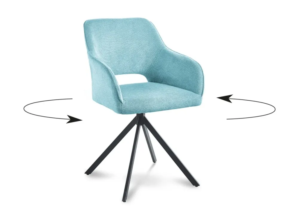 Set di 2 sedie girevoli di design velluto verde acqua CIEL SALEMUT