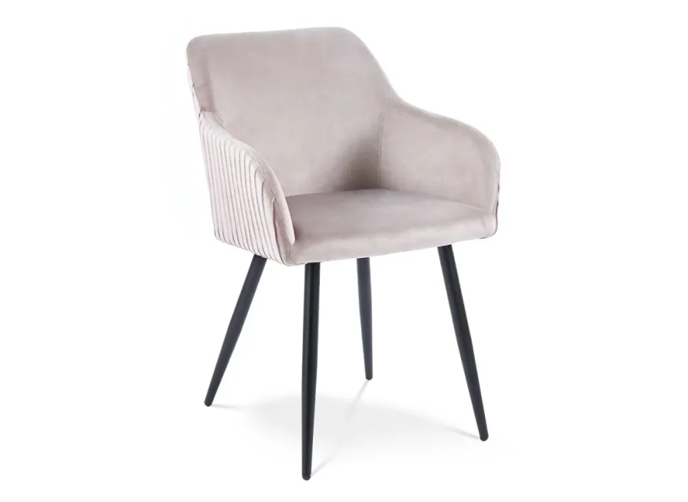 Set di 2 sedie velluto beige con gambe metallo nero DEVOR SALEMUT
